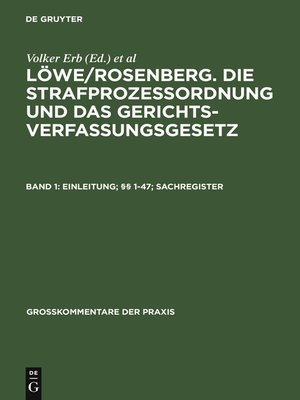 cover image of Einleitung; §§ 1-47; Sachregister